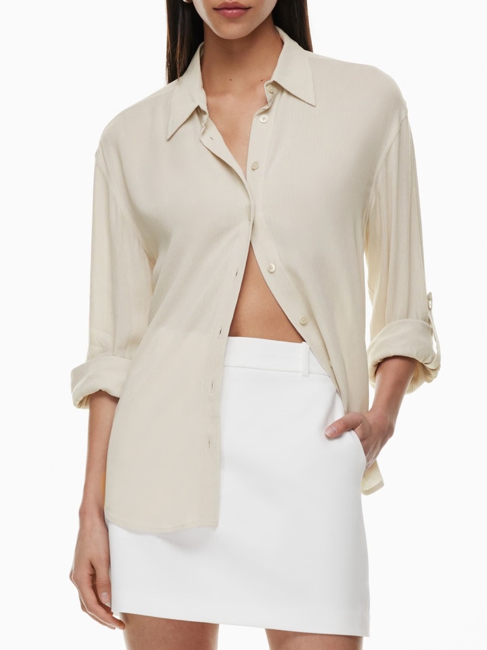 BABATON FORECAST SILK BUTTON UP SHIRT